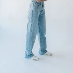 Piper & Scoot Bottoms + Jumpsuits Denim: Gentry High Rise Straight Jean In Light Blue