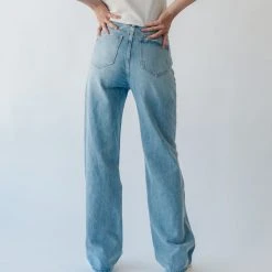 Piper & Scoot Bottoms + Jumpsuits Denim: Gentry High Rise Straight Jean In Light Blue