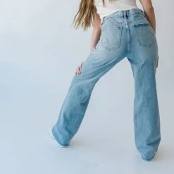 Piper & Scoot Bottoms + Jumpsuits Denim: Gentry High Rise Straight Jean In Light Blue