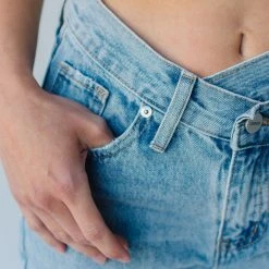 Piper & Scoot Bottoms + Jumpsuits Denim: Gentry High Rise Straight Jean In Light Blue