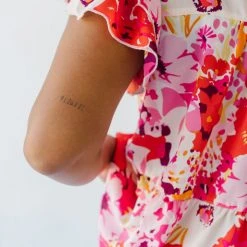 Piper & Scoot The Lanza Ruffle Blouse In Pink Floral Tops