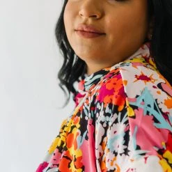 Piper & Scoot Tops The Barton Button-Up Blouse In Floral Multi