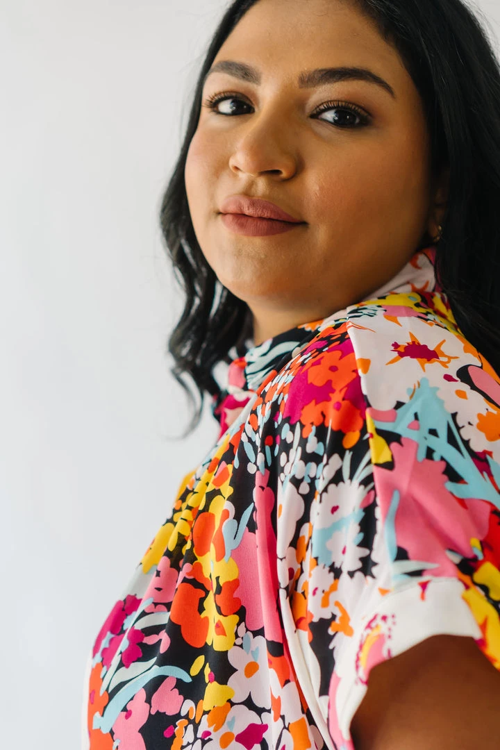 Piper & Scoot Tops The Barton Button-Up Blouse In Floral Multi