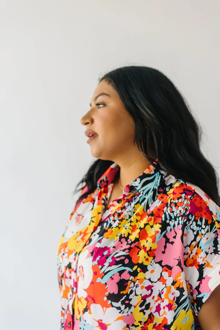Piper & Scoot Tops The Barton Button-Up Blouse In Floral Multi