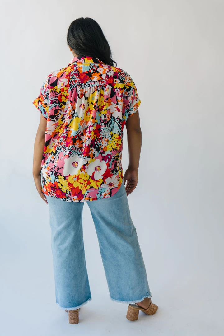 Piper & Scoot Tops The Barton Button-Up Blouse In Floral Multi