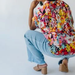 Piper & Scoot Tops The Barton Button-Up Blouse In Floral Multi