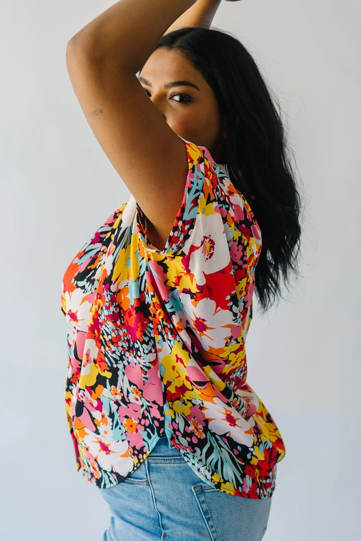 Piper & Scoot Tops The Barton Button-Up Blouse In Floral Multi