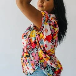 Piper & Scoot Tops The Barton Button-Up Blouse In Floral Multi