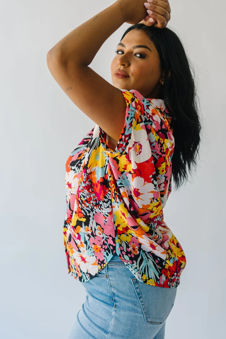 Piper & Scoot Tops The Barton Button-Up Blouse In Floral Multi