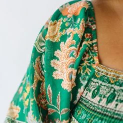 Piper & Scoot The Kallie Patterned Midi Dress In Green