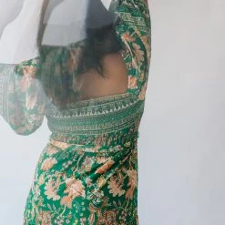 Piper & Scoot The Kallie Patterned Midi Dress In Green