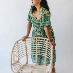 Piper & Scoot The Kallie Patterned Midi Dress In Green