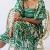 Piper & Scoot The Kallie Patterned Midi Dress In Green