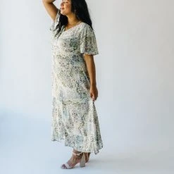 Piper & Scoot Dresses The Garmin Maxi Dress In Cream Abstract