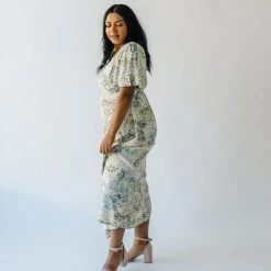 Piper & Scoot Dresses The Garmin Maxi Dress In Cream Abstract