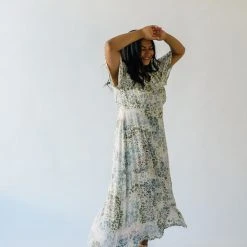 Piper & Scoot Dresses The Garmin Maxi Dress In Cream Abstract