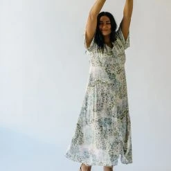 Piper & Scoot Dresses The Garmin Maxi Dress In Cream Abstract