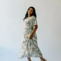 Piper & Scoot Dresses The Garmin Maxi Dress In Cream Abstract