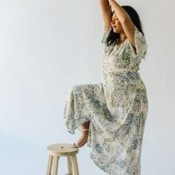 Piper & Scoot Dresses The Garmin Maxi Dress In Cream Abstract