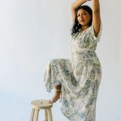 Piper & Scoot Dresses The Garmin Maxi Dress In Cream Abstract