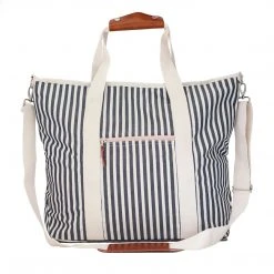 Piper & Scoot The Cooler Tote Bag In Navy Stripe
