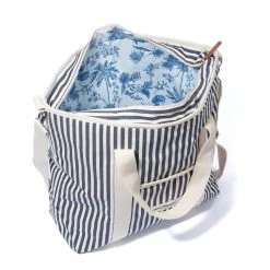 Piper & Scoot The Cooler Tote Bag In Navy Stripe
