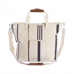 Piper & Scoot The Cooler Tote Bag In Vintage Black Stripe
