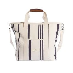 Piper & Scoot The Cooler Tote Bag In Vintage Black Stripe