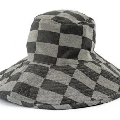 Piper & Scoot The Wide Brim Hat In Vintage Green Check