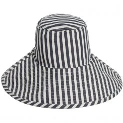 Piper & Scoot The Wide Brim Hat In Navy Stripe Accessories