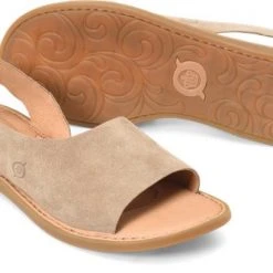 Piper & Scoot Born: The Inlet Sandal In Beige Suede