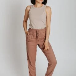 Piper & Scoot The Junie Drawstring Jogger In Clay Bottoms + Jumpsuits