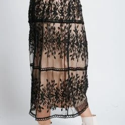 Piper & Scoot The Aimee Lace Detail Skirt In Black