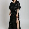 Piper & Scoot The Hull Sequin Detail Maxi Dress In Black Dresses