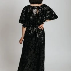 Piper & Scoot The Hull Sequin Detail Maxi Dress In Black Dresses
