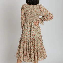 Piper & Scoot The Seattle Floral Midi Dress In Green