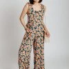 Piper & Scoot The Geddie Tank Floral Jumpsuit In Navy
