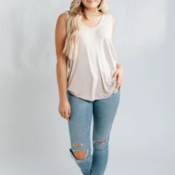 Piper & Scoot The Arna Soft Tank In Shell Tops