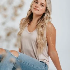 Piper & Scoot The Arna Soft Tank In Shell Tops