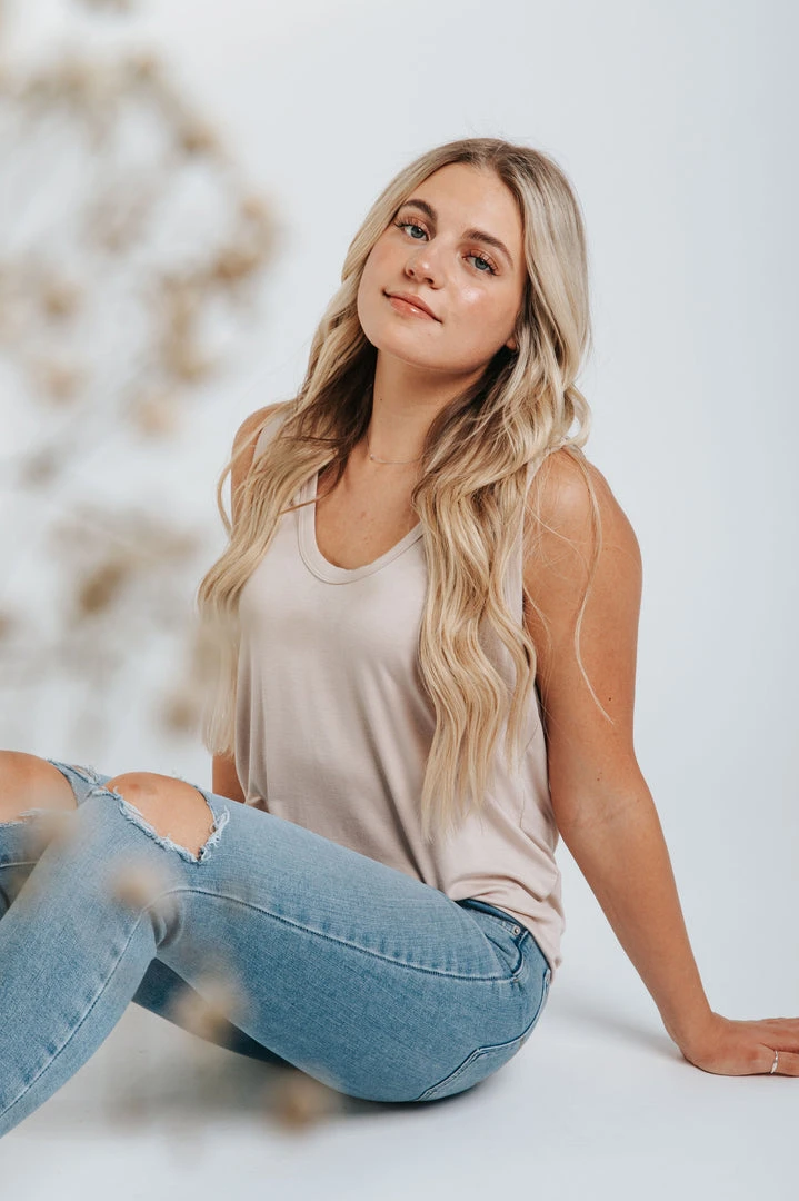 Piper & Scoot The Arna Soft Tank In Shell Tops