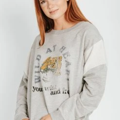 Piper & Scoot The Wild At Heart Sweatshirt In Heather Grey