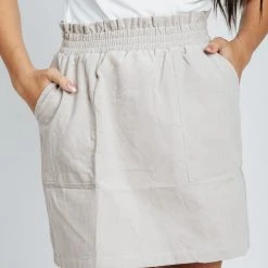 Piper & Scoot The Elliott Corduroy Skirt In Stone