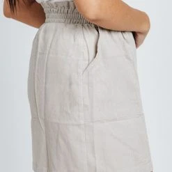 Piper & Scoot The Elliott Corduroy Skirt In Stone