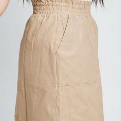 Piper & Scoot The Elliott Corduroy Skirt In Tan Bottoms + Jumpsuits