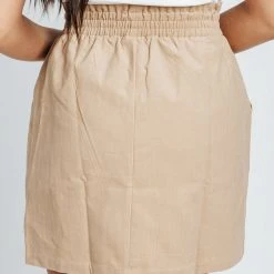 Piper & Scoot The Elliott Corduroy Skirt In Tan Bottoms + Jumpsuits