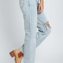 Piper & Scoot Free People: The Lasso Jean In True Blue Bottoms + Jumpsuits
