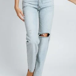 Piper & Scoot Free People: The Lasso Jean In True Blue Bottoms + Jumpsuits