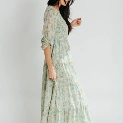 Piper & Scoot The Jessa Smocked Maxi Dress In Dusty Sage Dresses