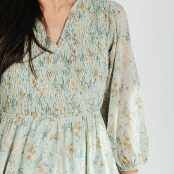 Piper & Scoot The Jessa Smocked Maxi Dress In Dusty Sage Dresses