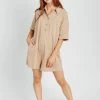Piper & Scoot The Forrest Collared Romper In Khaki Bottoms + Jumpsuits